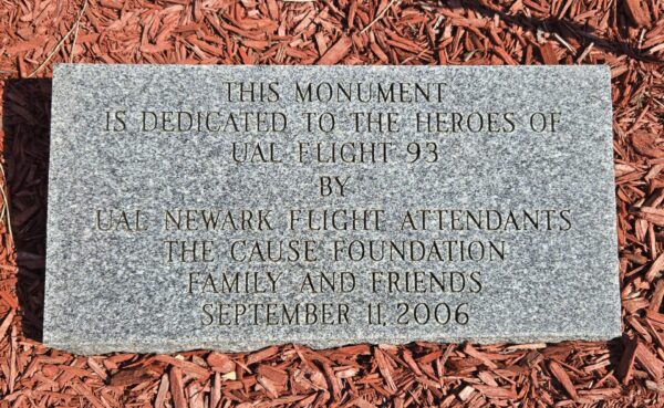 THIS MONUMENT DEDICATED TO THE HEROES OF UAL FLIGHT 93 MEMORIAL TABLET