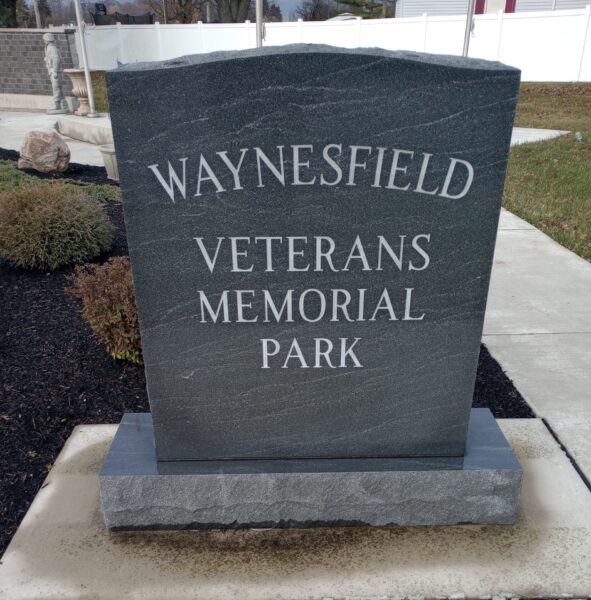 WAYNESFIELD VETERANS MEMORIAL PARK STONE FRONT