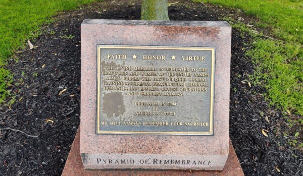 PYRAMID OF REMEMBRANCE MEMORIAL TREE PLAQUE