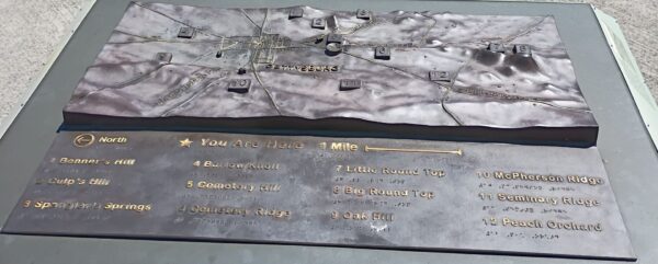 GETTYSBURG ORIENTATION MAP WAR MEMORIAL PLAQUE A
