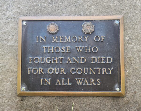 VFW POST 7457 WAR VETERANS MEMORIAL PLAQUE