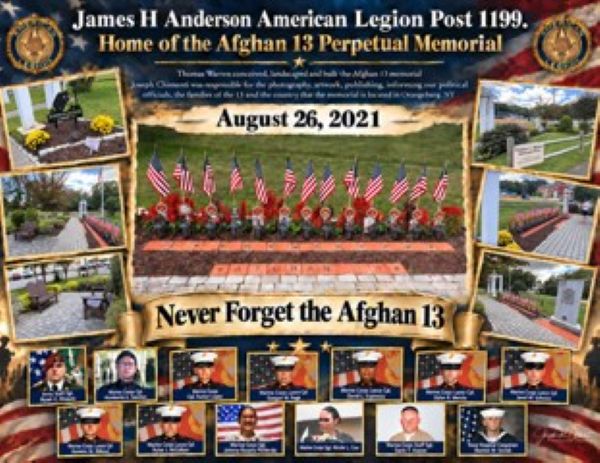 JAMES H ANDERSON POST 1199 HOME OF THE AFGHAN 13 PERPETUAL MEMORIAL COLLAGE