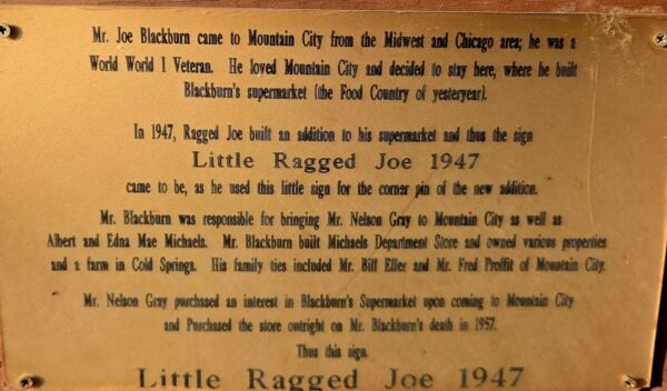 JOE BLACKBURN WAR MEMORIAL PLAQUE