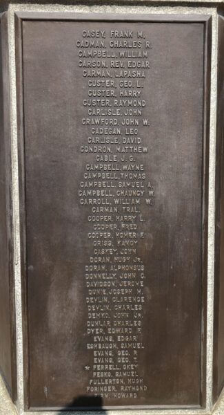 TORONTO, OH WORLD WAR MEMORIAL PLAQUE C