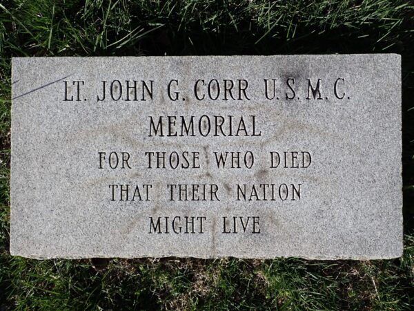 LT. JOHN G. CORR U.S.M.C. WAR MEMORIAL TABLET