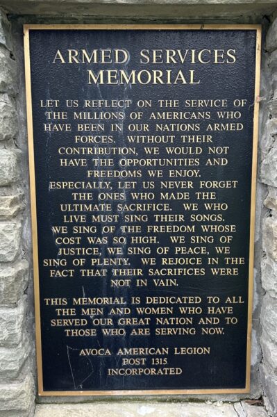 ARMED SERVICES MEMORIAL PLAQUE