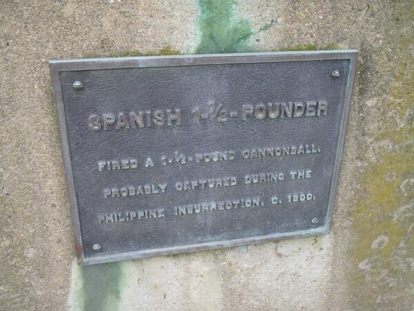 SPANISH 1-1/2-POUNDER WAR MEMORIAL PLAQUE