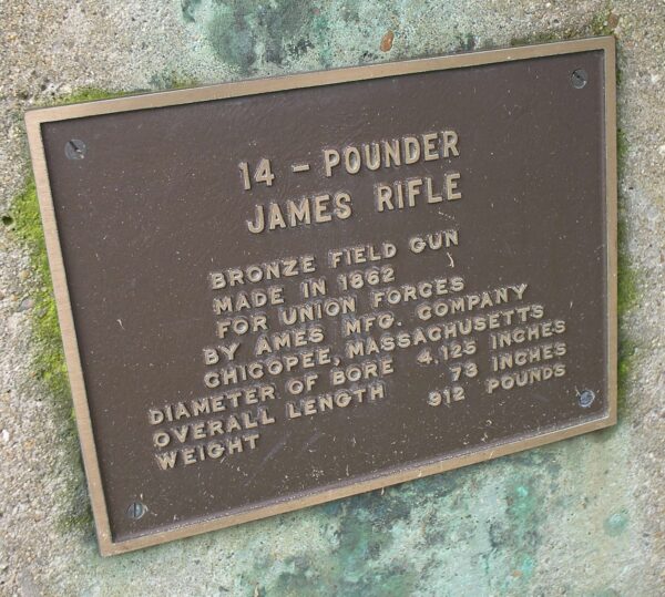 14-POUND JAMES RIFLE WAR MEMORIAL PLAQUE