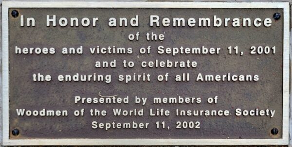 IN HONOR AND REMEMBRANCE OF THE VICTIMS OF SEPTEMBER 11, 2001 MEMORIAL FLAGPOLE PLAQUE ALTAVISTA