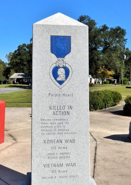 HAVANA, FL PURPLE HEART WAR MEMORIAL SIDE B