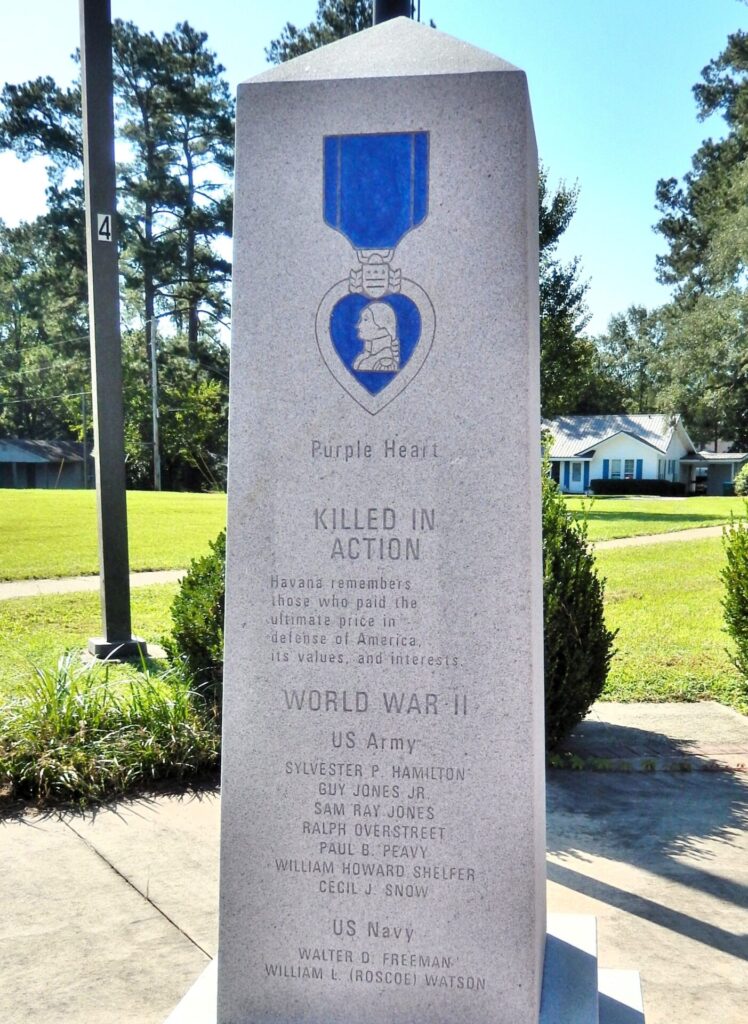 HAVANA, FL PURPLE HEART WAR MEMORIAL SIDE A