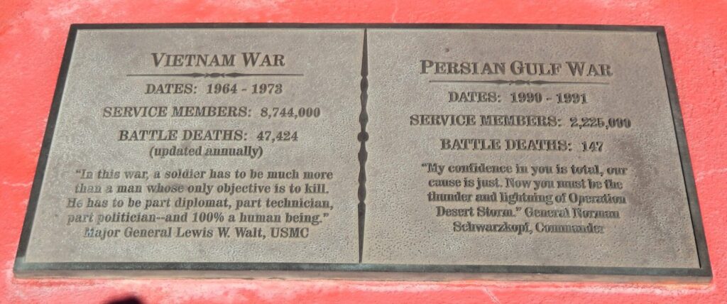 THE PRICE OF FREEDOM VETERANS MEMORIAL PLAQUE H