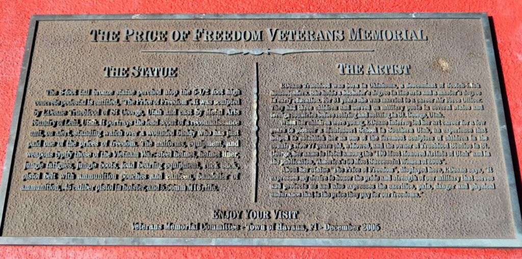 THE PRICE OF FREEDOM VETERANS MEMORIAL PLAQUE A