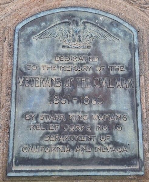 STAR KING WOMEN’S RELIEF CORPS CIVIL WAR MEMORIAL PLAQUE