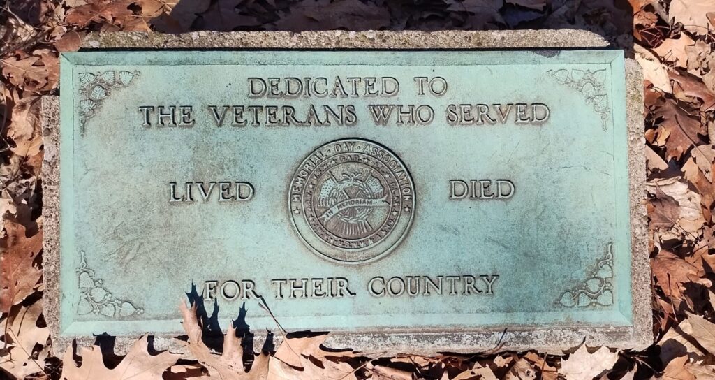 MEMORIAL DAY ASSOCIATION VETERANS FLAGPOLE PLAQUE