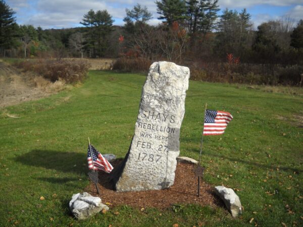 LAST BATTLE OF SHAYS REBELLION MEMORIAL STONE