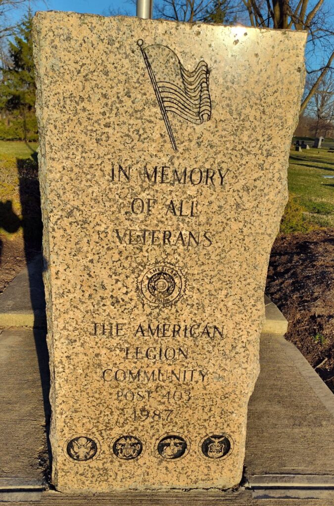 THE AMERICAN LEGION COMMUNITY POST 403 ALL VETERANS MEMORIAL