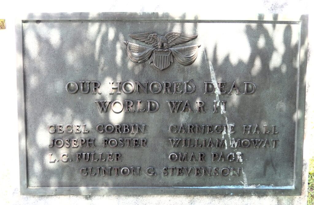 LYNN HAVEN OUR HONORED DEAD WORLD WAR II MEMORIAL PLAQUE