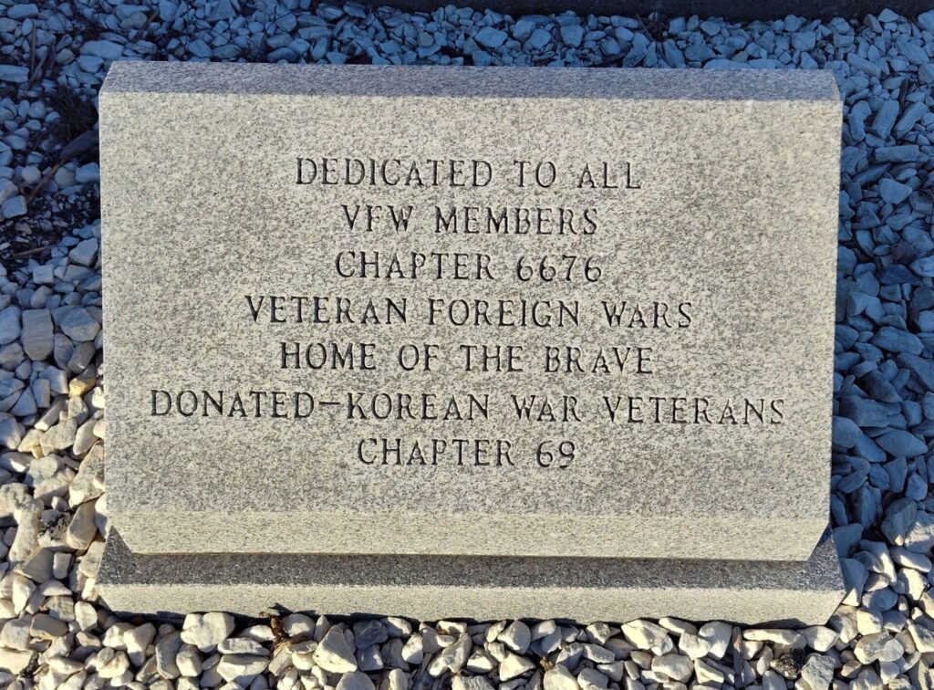 V.F.W. POST 6676 VETERANS MEMORIAL STONE A