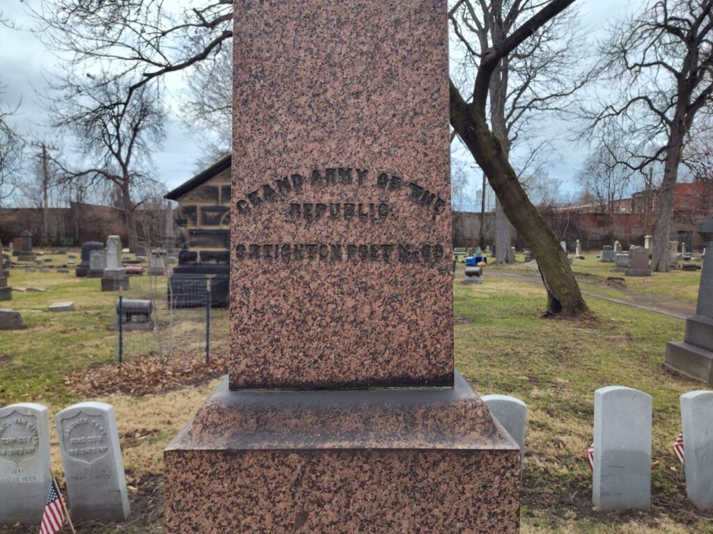 GRAND ARMY OF THE REPUBLIC CREIGHTON POST NO. 69 MEMORIAL SIDE A