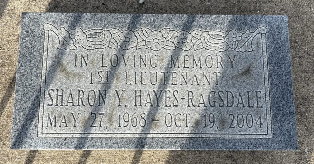 1ST LIEUTENANT SHARON Y. HAYES-RAGSDALE MEMORIAL TABLET