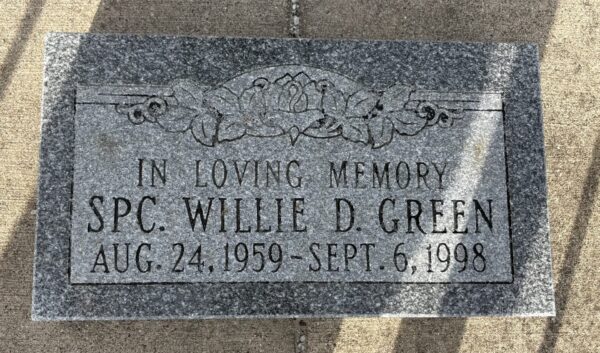 SPC. WILLIE D. GREEN MEMORIAL TABLET