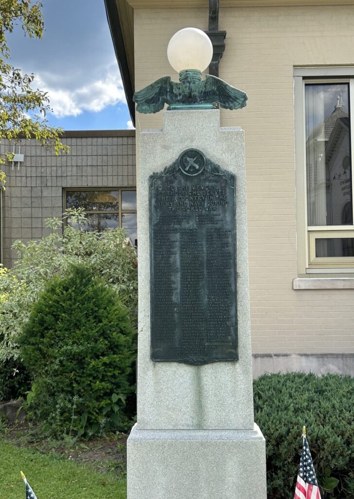 SIDNEY, NY WORLD WAR VETERANS MEMORIAL