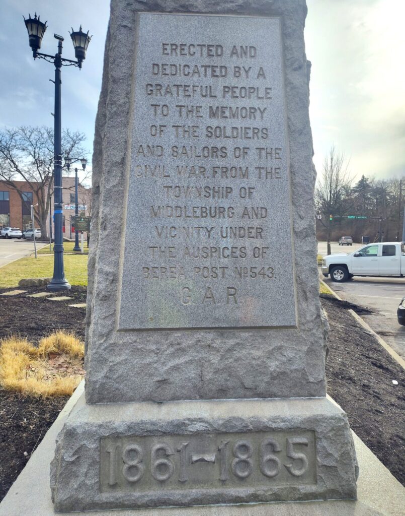 TOWNSHIP OF MIDDLEBURG AND VICINITY CIVIL WAR MEMORIAL STONE