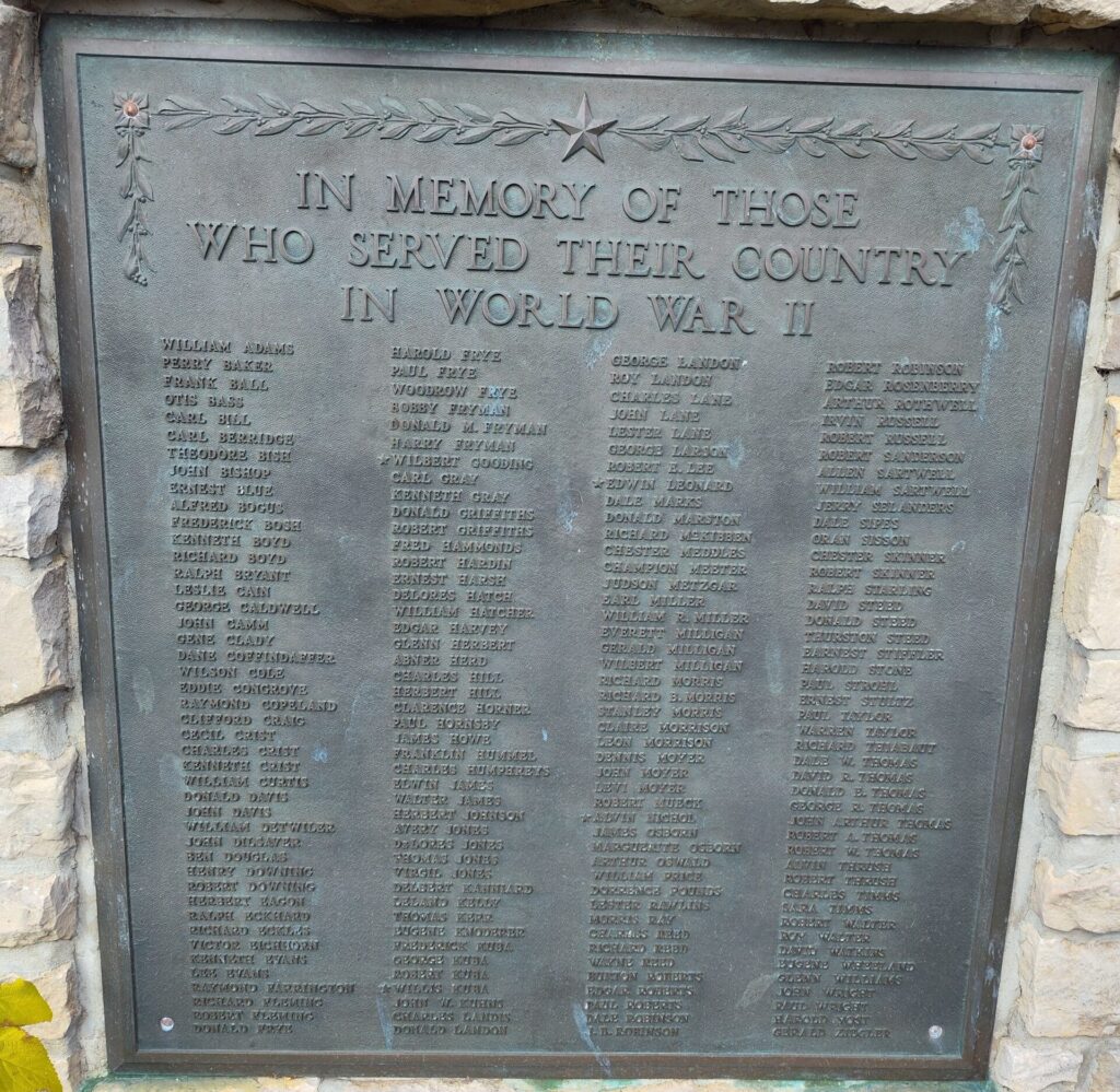 RADNOR AREA WORLD WAR II VETERANS MEMORIAL PLAQUE