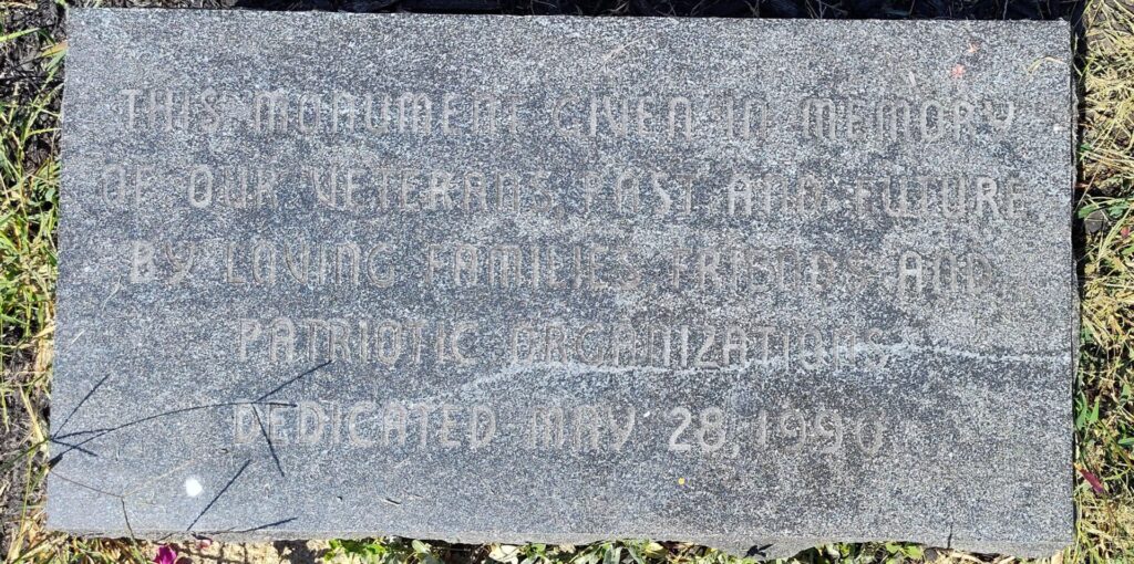 SPRING VALLEY VETERANS MEMORIAL FLAGPOLE STONE