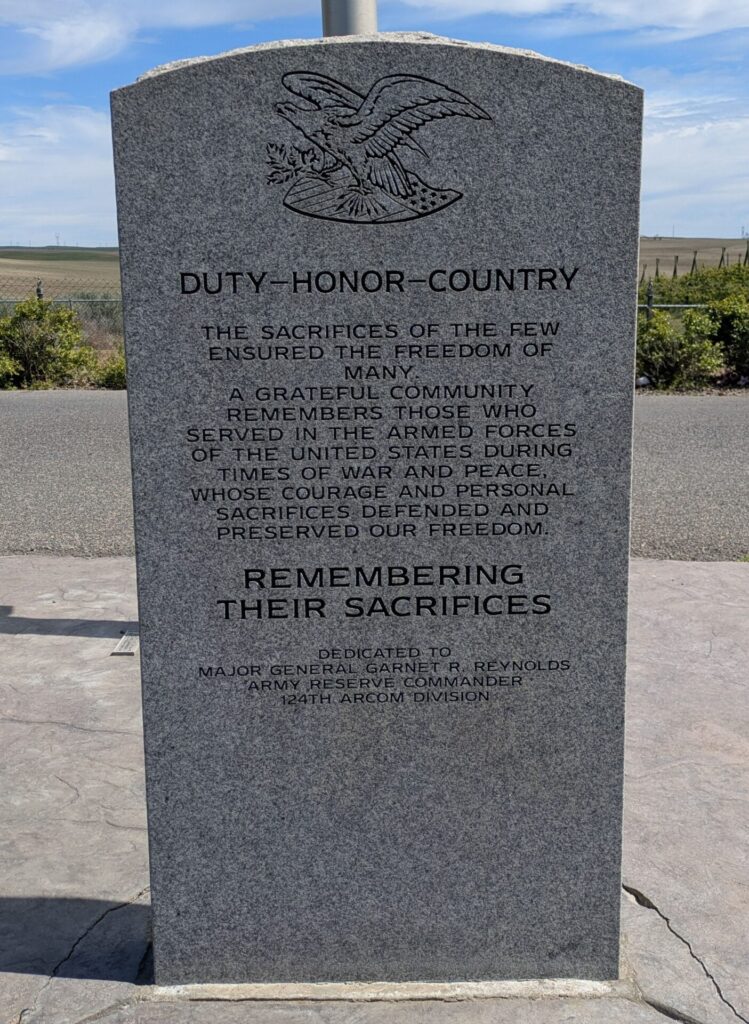 WALLULA WAR VETERANS MEMORIAL FRONT