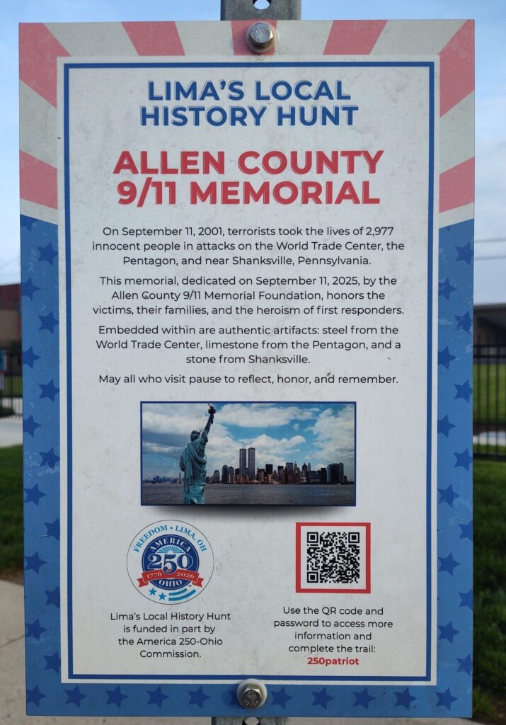 ALLEN COUNTY 9/11 MEMORIAL PLAQUE