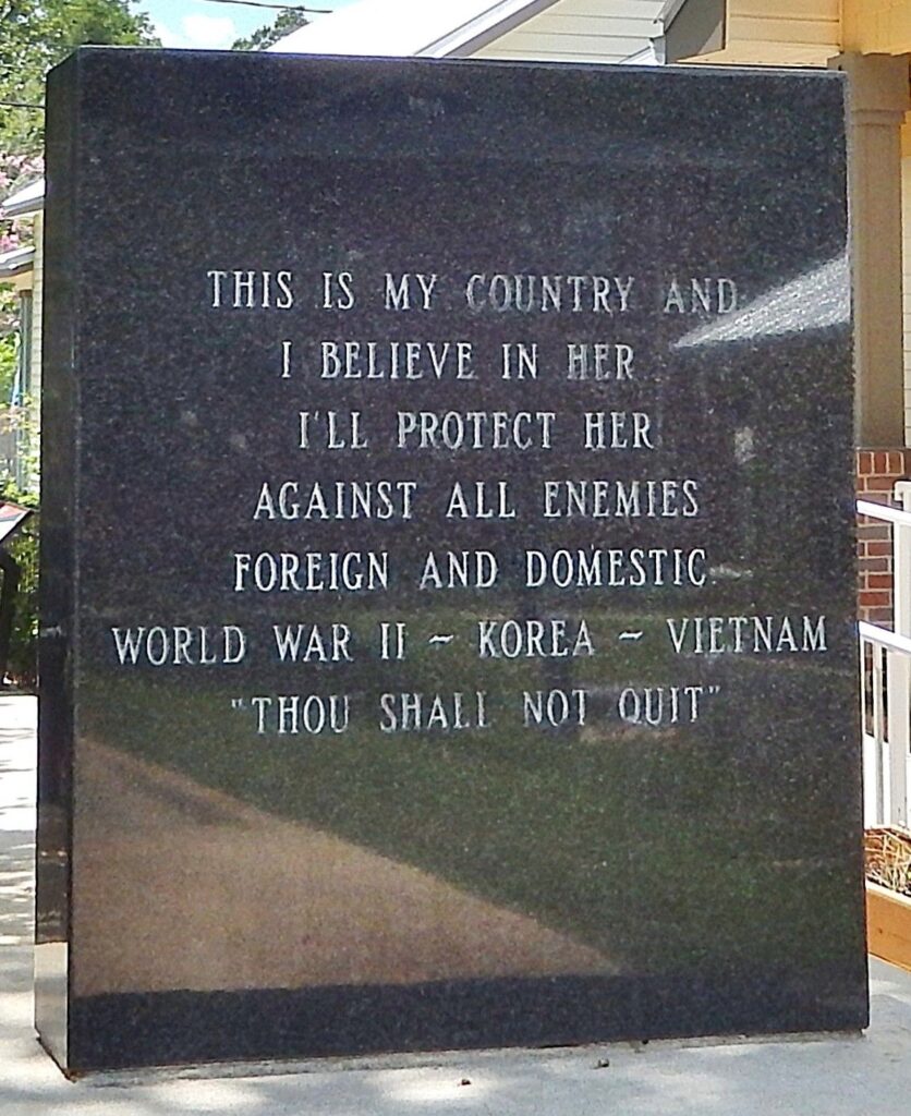 GENERAL DANIEL JAMES, JR. WAR MEMORIAL BACK