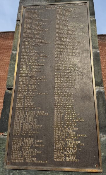 CLIFTON FORGE WORLD WAR VETERANS MEMORIAL PLAQUE B