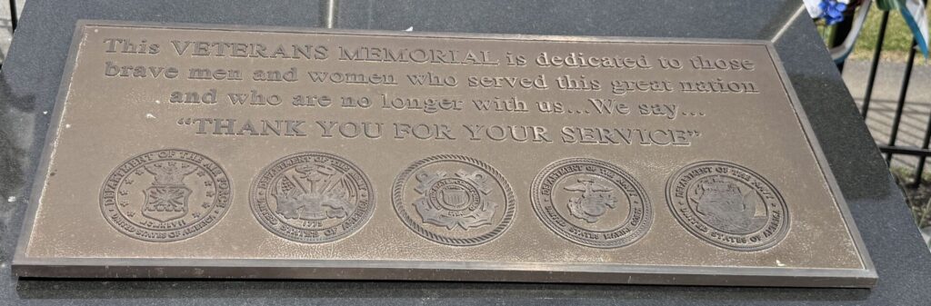“THANK YOU FOR YOUR SERVICE” VETERANS MEMORIAL PLAQUE