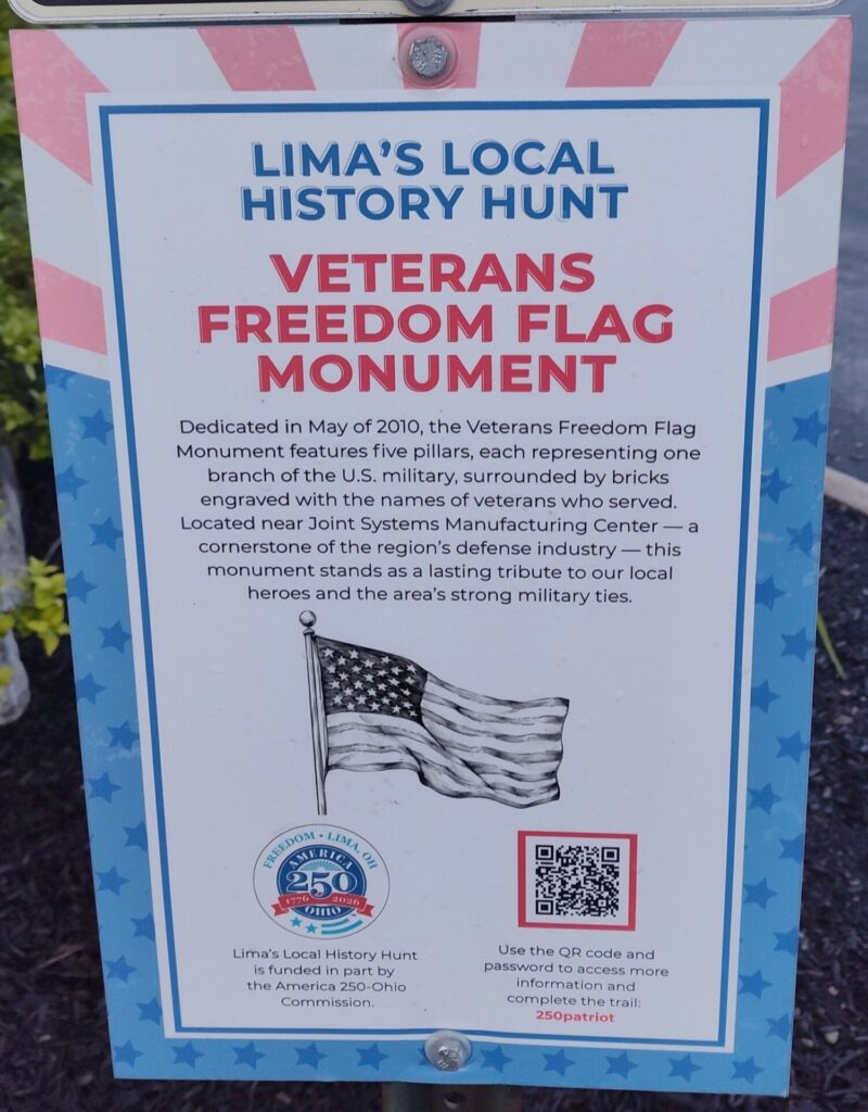 VETERANS FREEDOM FLAG MONUMENT PLAQUE