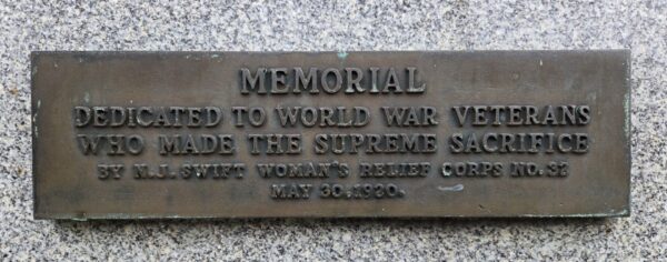 VILLAGE OF HAMBURG CIVIL WAR MEMORIAL PLAQUE D