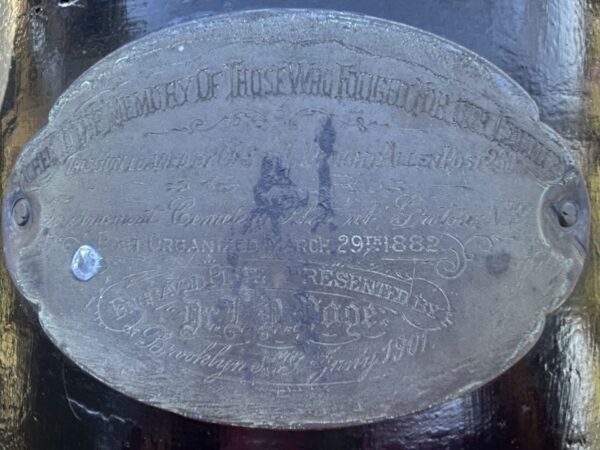 GROTON CIVIL WAR MEMORIAL CANNON PLAQUE