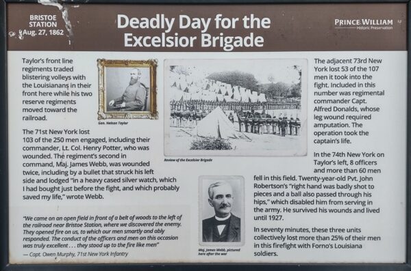 DEADLY DAY FOR THE EXCELSIOR BRIGADE WAR MEMORIAL PANEL