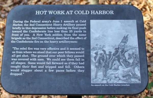 HOT WORK AT COLD HARBOR WAR MEMORIAL PLAQUE