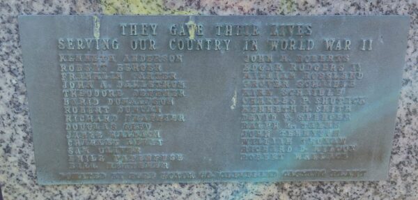 FORD MOTOR CO. CLEVELAND CASTING PLANT WORLD WAR II MEMORIAL PLAQUE