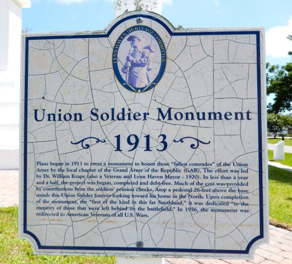 UNION SOLDIERS MONUMENT MARKER LYNN HAVEN